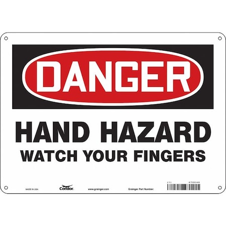 Condor Safety Sign, 10 in Height, 14 in Width, Polyethylene, Horizontal Rectangle, English, 475C46 475C46