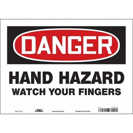 Condor Safety Sign, 10 in Height, 14 in Width, Vinyl, Horizontal Rectangle, English, 475C48 475C48