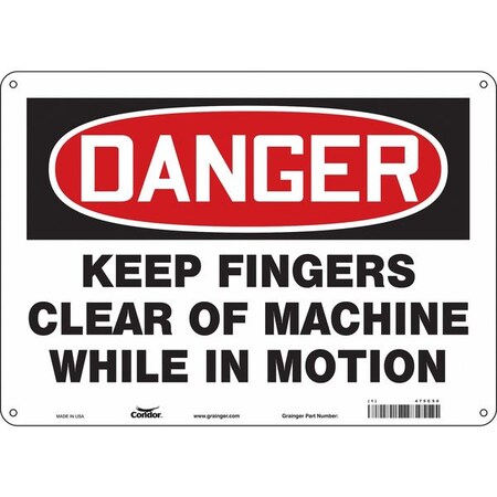 Condor Safety Sign, 10 in Height, 14 in Width, Aluminum, Horizontal Rectangle, English, 475C50 475C50