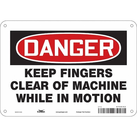 Condor Safety Sign, 7 in Height, 10 in Width, Polyethylene, Vertical Rectangle, English, 475C52 475C52