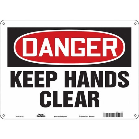 Condor Safety Sign, 10 in Height, 14 in Width, Aluminum, Horizontal Rectangle, English, 475C57 475C57