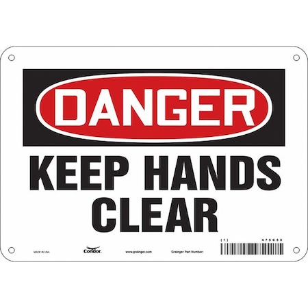 Condor Safety Sign, 7 in Height, 10 in Width, Polyethylene, Vertical Rectangle, English, 475C59 475C59