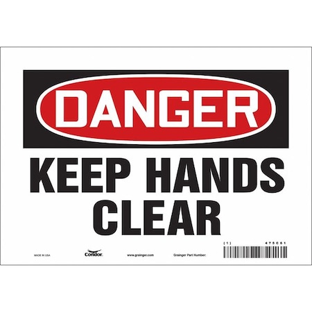 Condor Safety Sign, 7 in Height, 10 in Width, Vinyl, Vertical Rectangle, English, 475C61 475C61