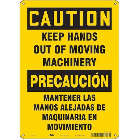 Condor Safety Sign, 14 in Height, 10 in Width, Polyethylene, Vertical Rectangle, English, Spanish, 475A80 475A80