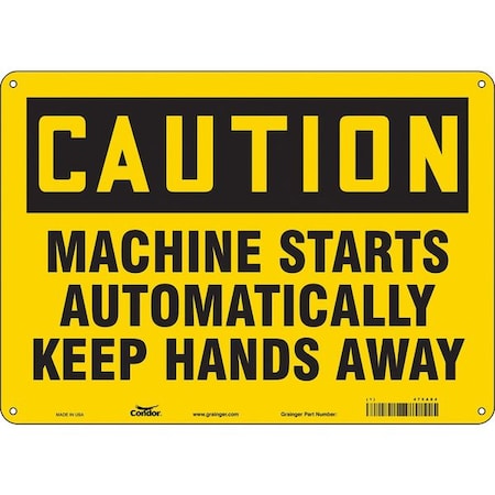 Condor Safety Sign, 10 in Height, 14 in Width, Aluminum, Horizontal Rectangle, English, 475A84 475A84