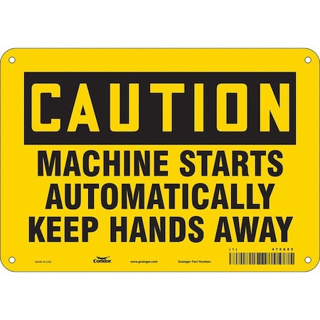 Condor Safety Sign, 7 in Height, 10 in Width, Polyethylene, Vertical Rectangle, English, 475A85 475A85