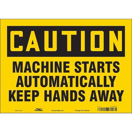 Condor Safety Sign, 10 in Height, 14 in Width, Vinyl, Horizontal Rectangle, English, 475A88 475A88