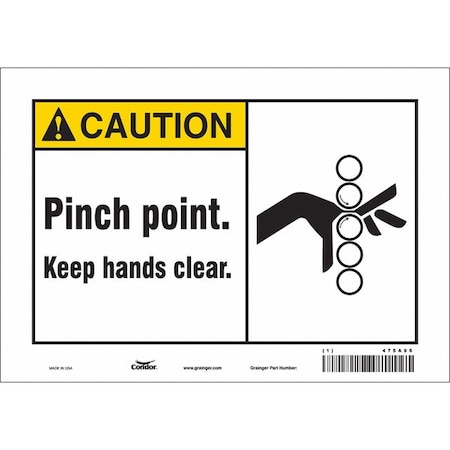 Condor Safety Sign, 7 in Height, 10 in Width, Vinyl, Vertical Rectangle, English, 475A96 475A96