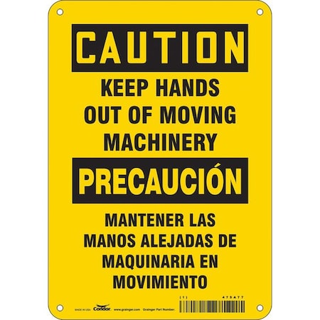 Condor Safety Sign, 10 in Height, 7 in Width, Aluminum, Horizontal Rectangle, English, Spanish, 475A77 475A77