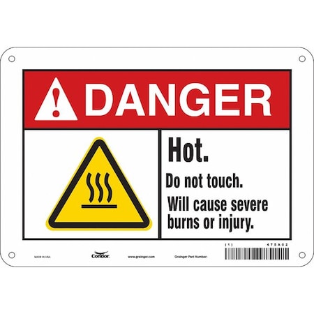 Condor Safety Sign, 7 in Height, 10 in Width, Polyethylene, Vertical Rectangle, English, 475A02 475A02