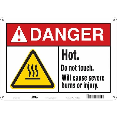 Condor Safety Sign, 10 in Height, 14 in Width, Polyethylene, Horizontal Rectangle, English, 475A03 475A03