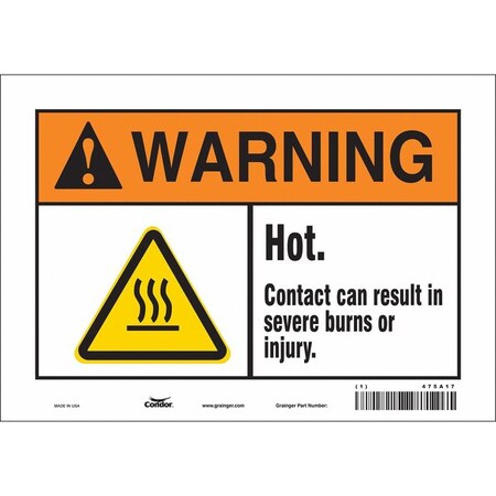 Condor Danger Sign, 7 in H, 10 in W, Vinyl, Vertical Rectangle, English, 475A17 475A17