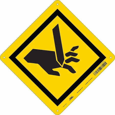 Condor Safety Sign, 10 in Height, 14 in Width, Aluminum, Diamond, English 475A27