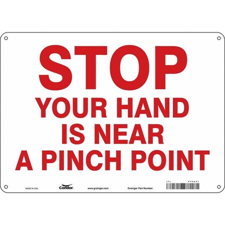 Condor Safety Sign, 10 in Height, 14 in Width, Polyethylene, Horizontal Rectangle, English, 475A41 475A41