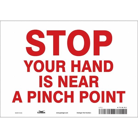 Condor Safety Sign, 7 in Height, 10 in Width, Vinyl, Vertical Rectangle, English, 475A42 475A42