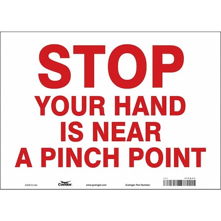 Condor Safety Sign, 10 in Height, 14 in Width, Vinyl, Horizontal Rectangle, English, 475A43 475A43