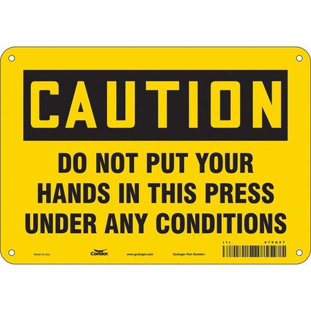 Condor Safety Sign, 7 in Height, 10 in Width, Aluminum, Vertical Rectangle, English, 475A57 475A57