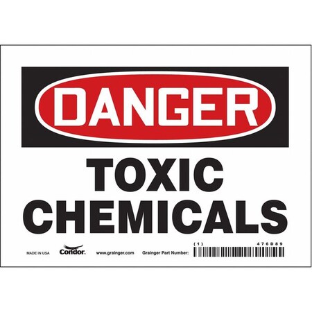 Condor Chemical Sign, 5 in H, 7 in W, Vinyl, Horizontal Rectangle, English, 476D89 476D89