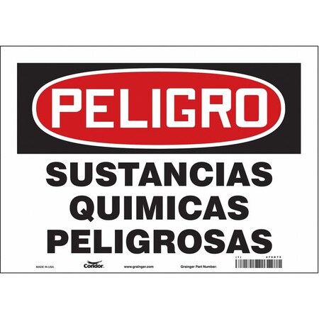 Condor Safety Sign, 10 in Height, 14 in Width, Vinyl, Horizontal Rectangle, Spanish 476D75