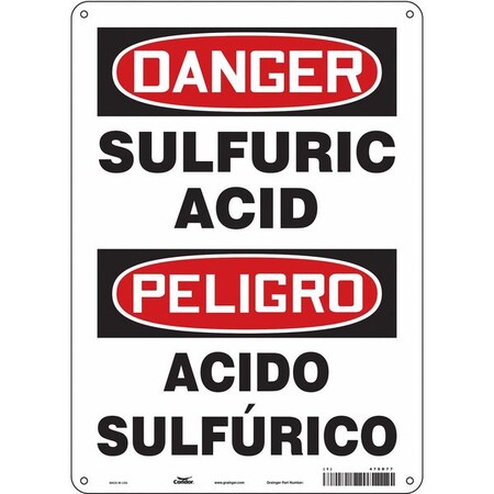 Condor Safety Sign, 14 in Height, 10 in Width, Aluminum, Vertical Rectangle, Spanish 476D77
