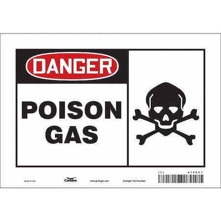 Condor Safety Sign, 7 in Height, 10 in Width, Vinyl, Vertical Rectangle, English, 476D01 476D01
