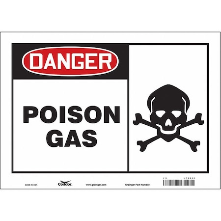 Condor Safety Sign, 10 in Height, 14 in Width, Vinyl, Horizontal Rectangle, English, 476D02 476D02