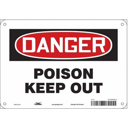 Condor Safety Sign, 7 in Height, 10 in Width, Aluminum, Vertical Rectangle, English, 476D03 476D03