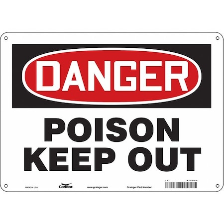 Condor Safety Sign, 10 in Height, 14 in Width, Aluminum, Horizontal Rectangle, English, 476D04 476D04