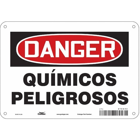 Condor Safety Sign, 7 in Height, 10 in Width, Aluminum, Vertical Rectangle, Spanish 476D50