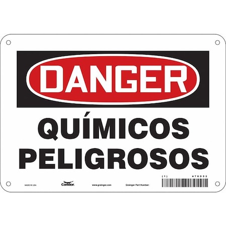 Condor Safety Sign, 7 in Height, 10 in Width, Polyethylene, Vertical Rectangle, Spanish 476D52