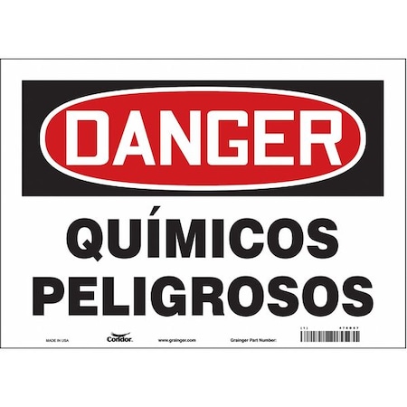 Condor Safety Sign, 10 in Height, 14 in Width, Vinyl, Horizontal Rectangle, Spanish 476D57