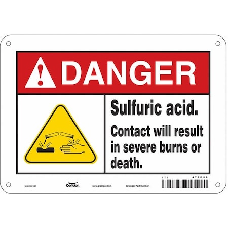 Condor Chemical Sign, 7 in H, 10 in W, Vertical Rectangle, English, 476D58 476D58