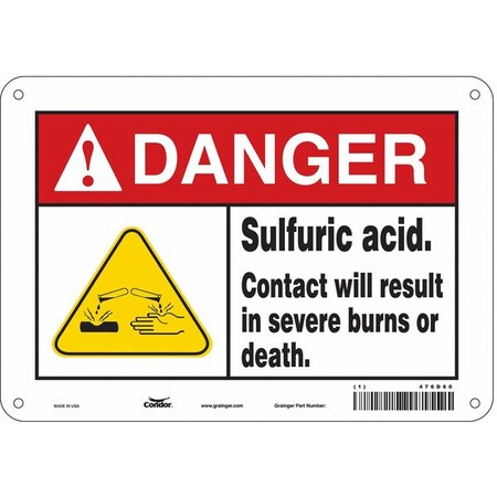 Condor Chemical Sign, 7 in H, 10 in W, Polyethylene, Vertical Rectangle, English, 476D60 476D60