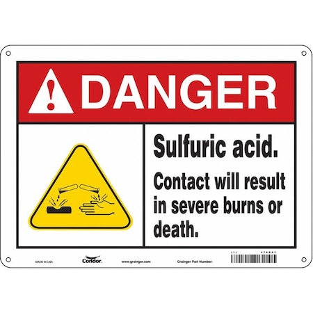 Condor Chemical Sign, 10 in H, 14 in W, Polyethylene, Horizontal Rectangle, English, 476D61 476D61