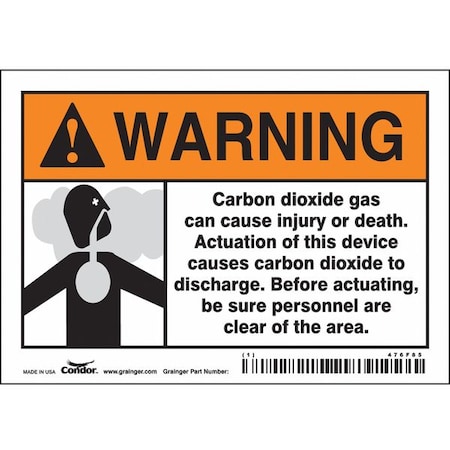 Condor Chemical Sign, 3 1/2 in H, 5 in W, Vinyl, Horizontal Rectangle, English, 476F85 476F85