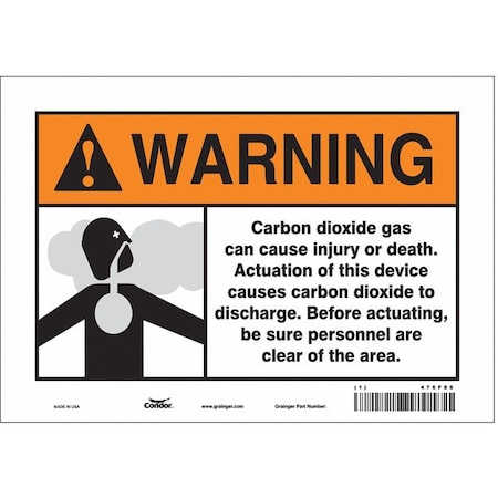 Condor Safety Sign, 7 in Height, 10 in Width, Vinyl, Vertical Rectangle, English, 476F86 476F86