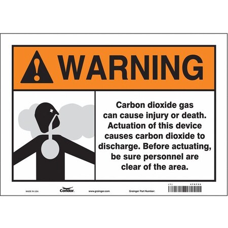 Condor Safety Sign, 10 in Height, 14 in Width, Vinyl, Horizontal Rectangle, English, 476F90 476F90
