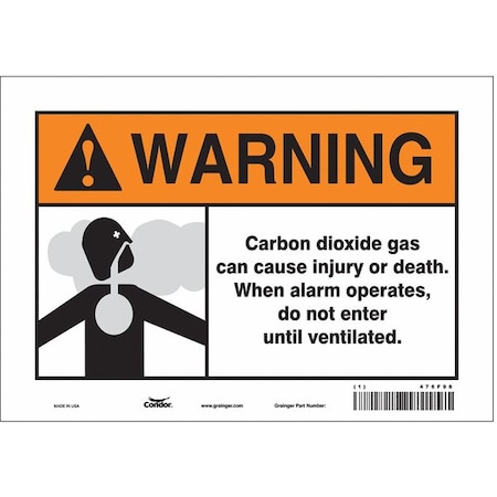 Condor Safety Sign, 7 in Height, 10 in Width, Vinyl, Vertical Rectangle, English, 476F98 476F98