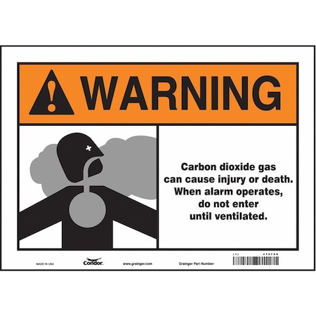 Condor Safety Sign, 10 in Height, 14 in Width, Vinyl, Horizontal Rectangle, English, 476F99 476F99