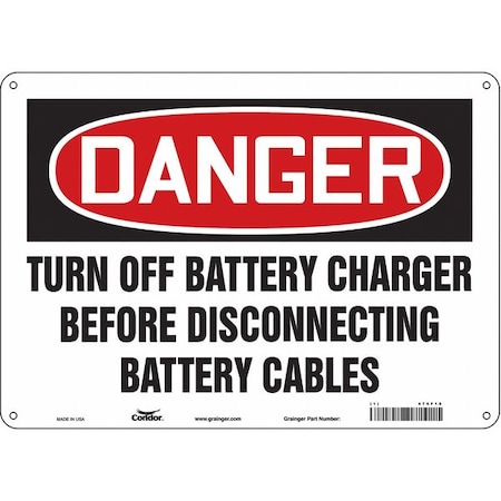 Condor Safety Sign, 10 in Height, 14 in Width, Aluminum, Horizontal Rectangle, English, 476F18 476F18