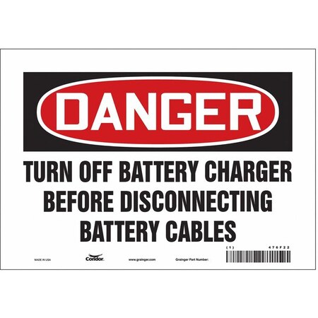 Condor Safety Sign, 7 in Height, 10 in Width, Vinyl, Vertical Rectangle, English, 476F22 476F22