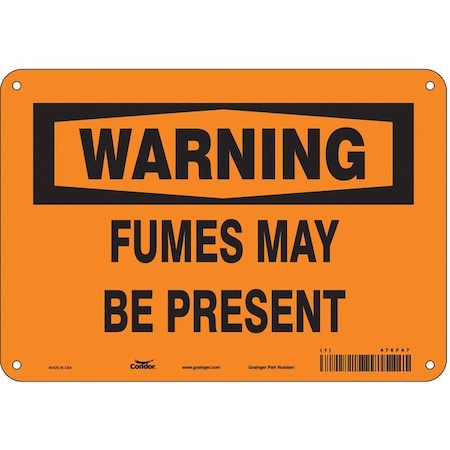 Condor Safety Sign, 7 in Height, 10 in Width, Polyethylene, Vertical Rectangle, English, 476F47 476F47