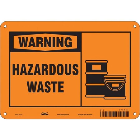 Condor Safety Sign, 7 in Height, 10 in Width, Polyethylene, Vertical Rectangle, English, 476F54 476F54