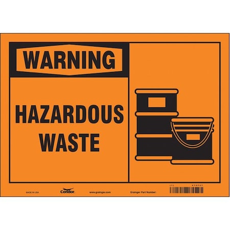 Condor Safety Sign, 10 in Height, 14 in Width, Vinyl, Horizontal Rectangle, English, 476F57 476F57