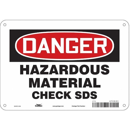 Condor Safety Sign, 7 in Height, 10 in Width, Vinyl, Vertical Rectangle, English, 476G83 476G83