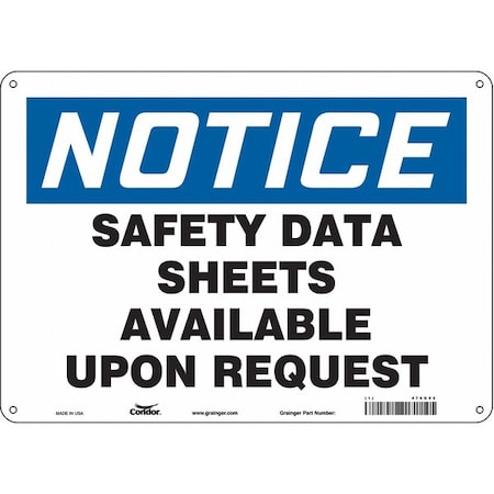 Condor Safety Sign, 10 in x 14 in, Aluminum 476G92