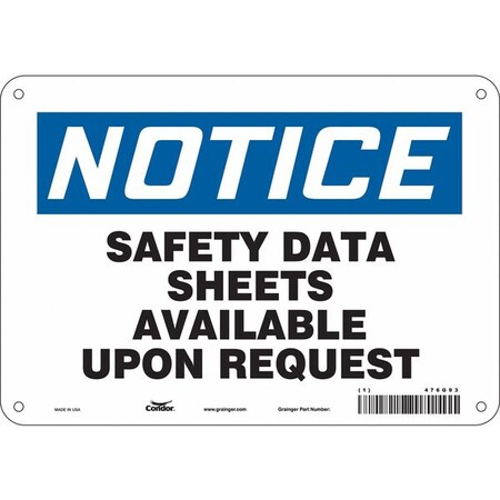 Condor Safety Sign, 7 in Height, 10 in Width, Polyethylene, Vertical Rectangle, English, 476G93 476G93