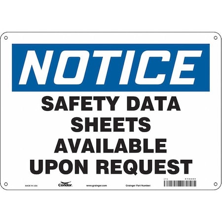 Condor Safety Sign, 10 in x 14 in, Polyethylene 476G94