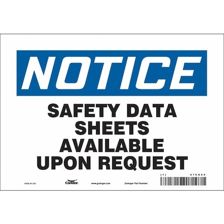 Condor Safety Sign, 7 in Height, 10 in Width, Vinyl, Vertical Rectangle, English, 476G95 476G95