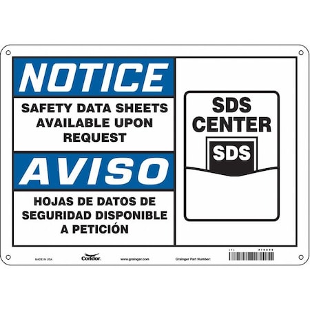 Condor Safety Sign, 10 in x 14 in, Aluminum 476G98